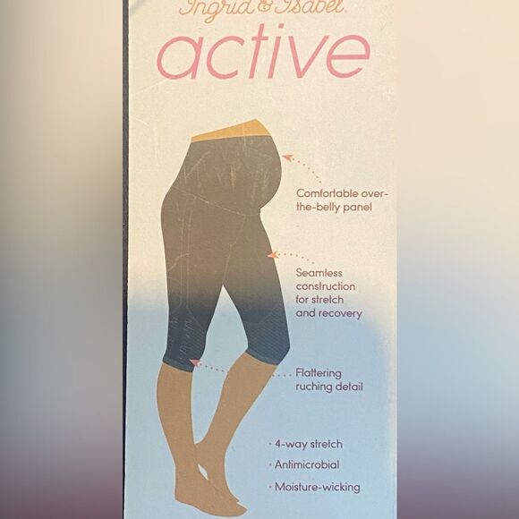 Women’s maternity pants | Ingrid & Isabel seamless active knee pants grey NWT M. - Picture 5 of 8